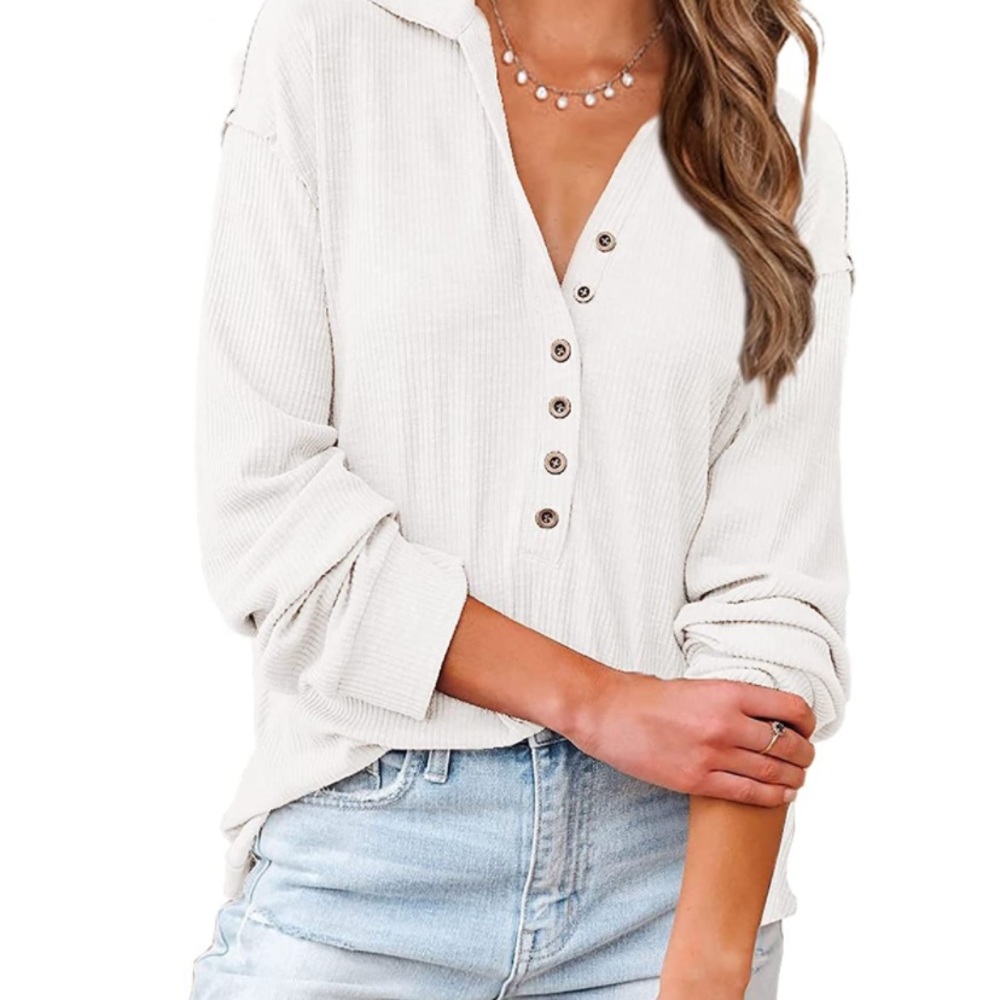 BTFBM White Casual Button-Down